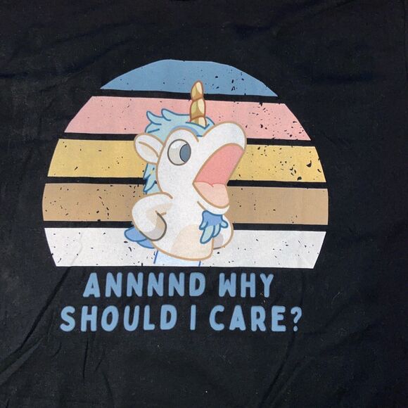 Annnnd Why Should I Care? Funny Sarcastic Unicorn UNISEX 2XL T-Shirt - Picture 3 of 9
